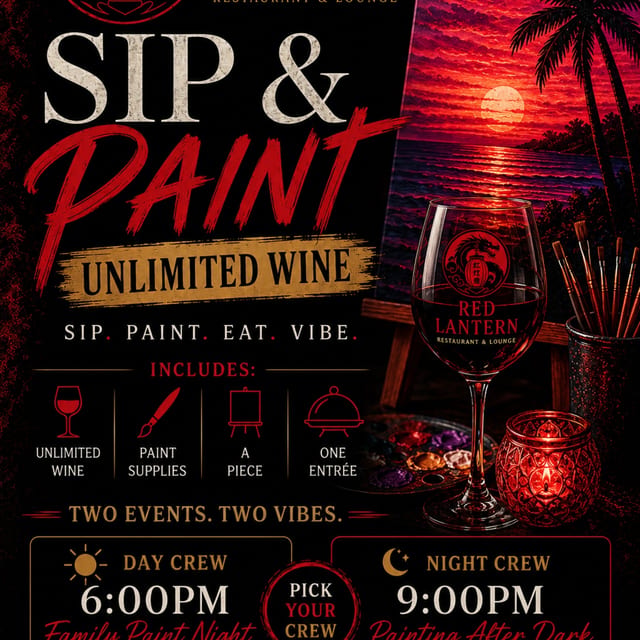 Red lantern sip and paint